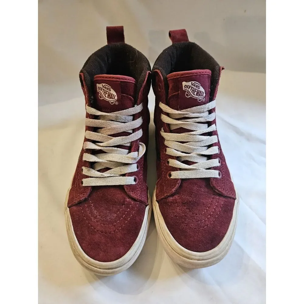 Vans Off The Wall Sk8-Hi Mte-1 Burgundy Suede‎ Skateboarding Shoes Mens 4 W 5.5